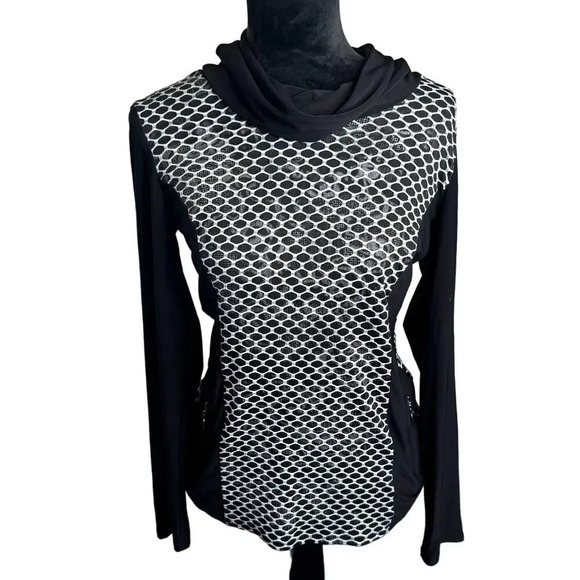 Frank Lyman Fishnet Cowl Neck Pullover - Picture 1 of 9